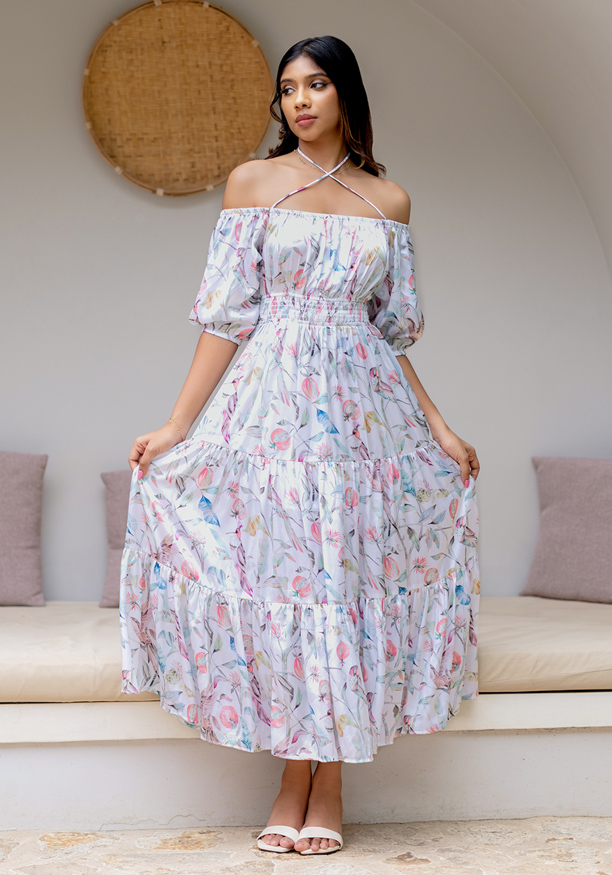 ROSANA LANTEN SLEEVE TIERED DRESS